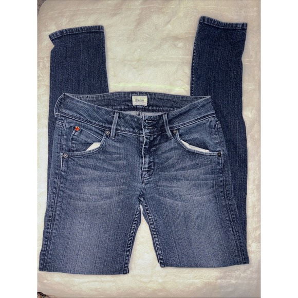 Hudson Jeans Womens 27 Collin Skinny Dark Wash Mid Rise Flap‎ Pockets Denim Blue - Picture 1 of 6